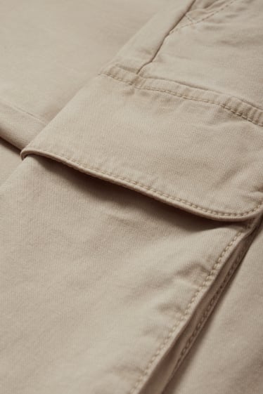 Pánské - Cargo kalhoty - regular fit - světle béžová