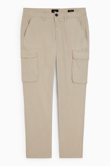 Men - Cargo trousers - regular fit - light beige
