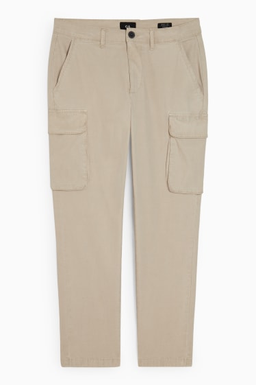 Uomo - Pantaloni cargo - regular fit - beige chiaro