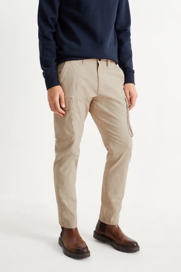 Hommes - Pantalon cargo - regular fit - beige clair