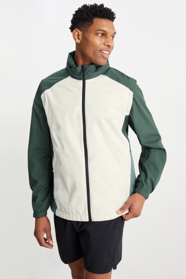 Hommes - Veste de sport avec capuche - déperlante - pliable - vert