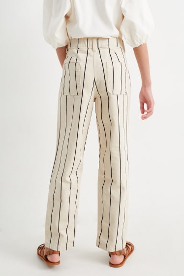 Children - Cloth trousers - striped - beige