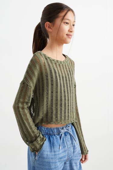 Bambine - Maglione - verde scuro