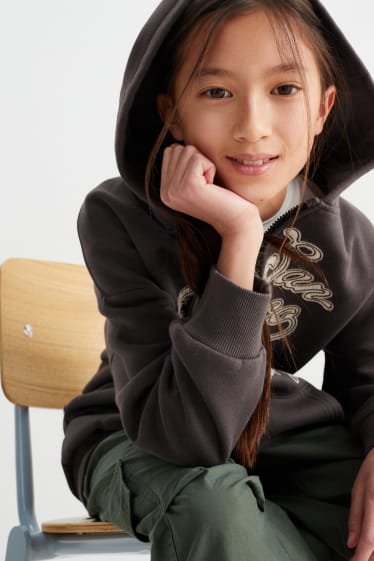 Dětské - San Francisco - tepláková bunda s kapucí - tmavošedá