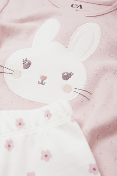 Niemowlęta - Zajączki - piżama niemowlęca - 2 częściowa - jasnoróżowy