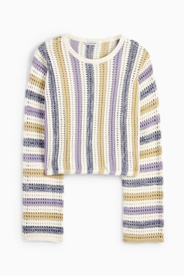 Mujer - CLOCKHOUSE - jersey crop - de rayas - violeta claro