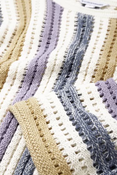 Women - CLOCKHOUSE - cropped jumper - striped - light violet