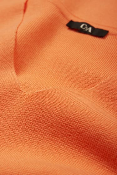 Damen - Basic-Pullover mit V-Ausschnitt - orange