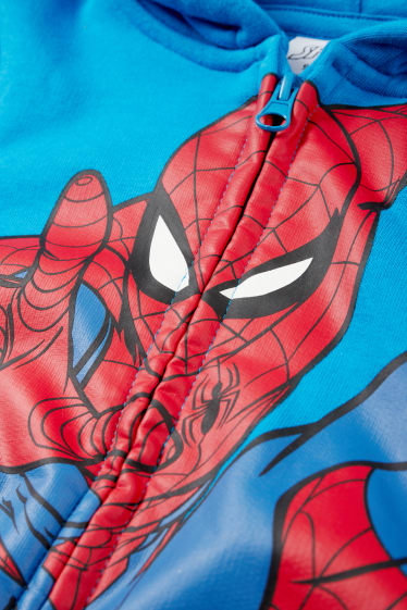 Enfants - Spider-Man - sweat zippé en molleton avec capuche - bleu