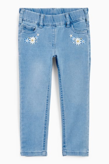 Enfants - Fleur - jegging jean - jean bleu clair