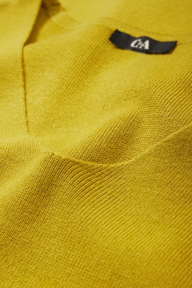 Damen - Basic-Pullover mit V-Ausschnitt - gelb