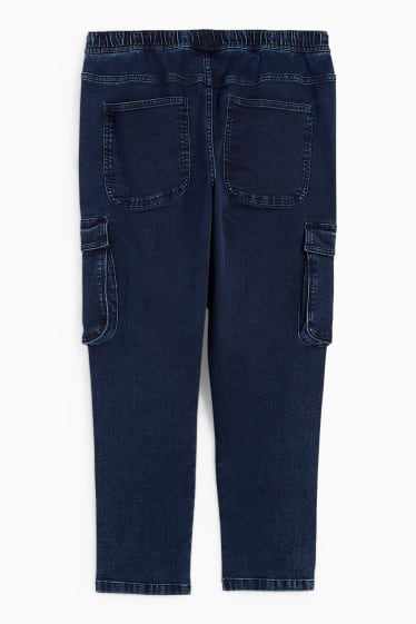 Pánské - Cargo džíny - tapered fit - jog denim - LYCRA® - džíny - tmavomodré