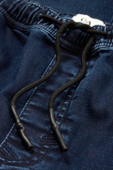 Men - Cargo jeans - tapered fit - jog denim - LYCRA® - denim-dark blue
