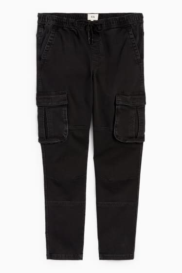 Herren - Cargo Jeans - Tapered Fit - Jog Denim - LYCRA® - dunkeljeansgrau