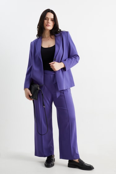 Kobiety - Spodnie z dżerseju - flared fit - purpurowy
