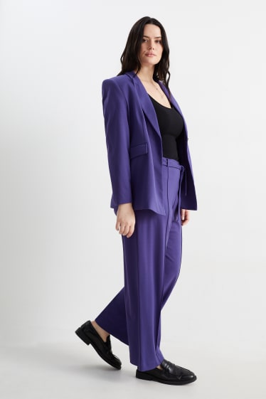 Kobiety - Spodnie z dżerseju - flared fit - purpurowy