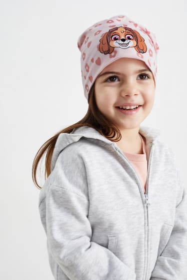 Enfants - Pat'Patrouille - bonnet - à fleurs - rose
