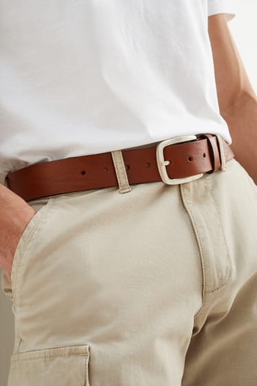 Hombre - Cinturón de piel - marrón