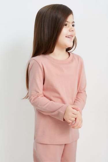 Kinder - Herz - Langarmshirt - pink