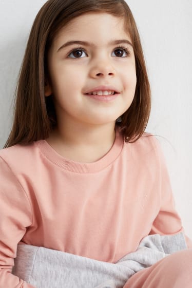 Dzieci - Serce - koszulka z długim rękawem - różowy