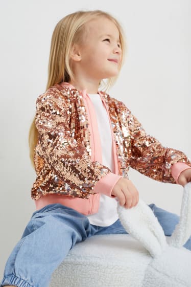 Children - Sequin bomber jacket - rose