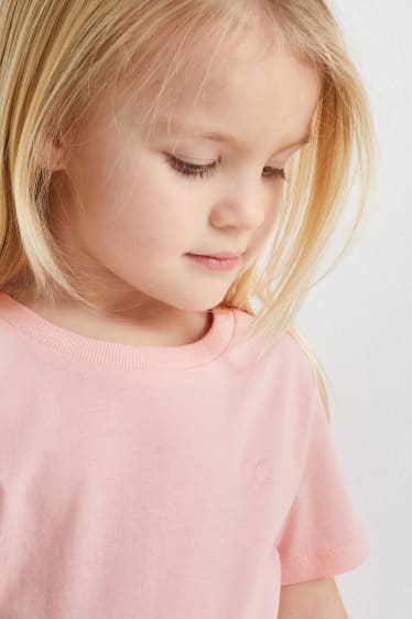 Kinder - Herz - Kurzarmshirt - rosa