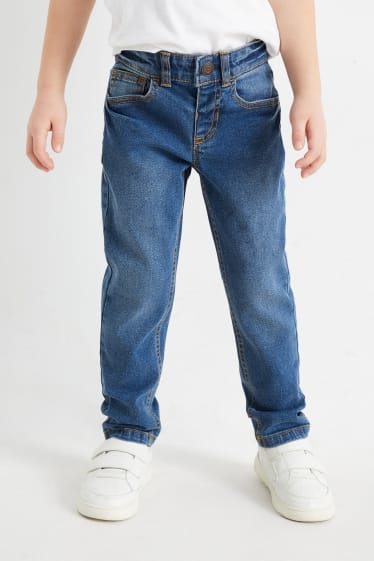 Enfants - Lot de 3 - slim jean, pantalon de toile et pantalon de jogging - jean bleu