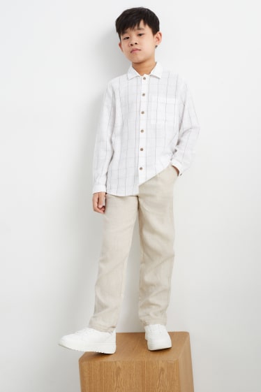 Children - Linen trousers - light beige