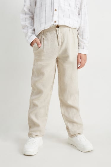 Niños - Pantalón de lino - beige claro
