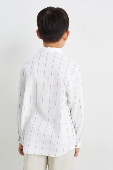Nen/a - Camisa - de quadres - blanc