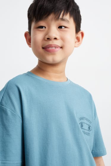 Kinderen - Skateboard - T-shirt - donkerturquoise