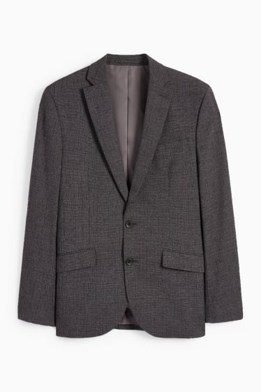 Hommes - Veste de costume - slim fit - Flex - LYCRA® - texturé - gris foncé