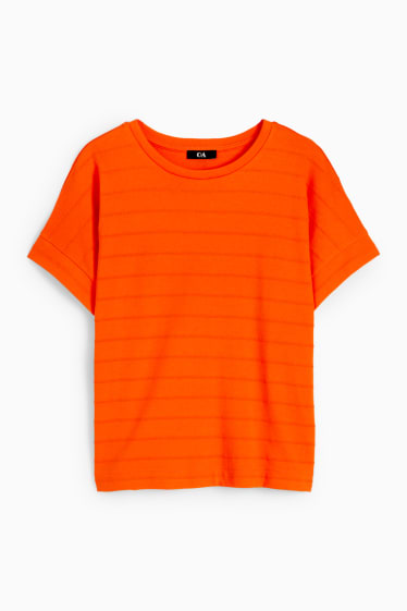 Donna - T-shirt - a righe - arancione