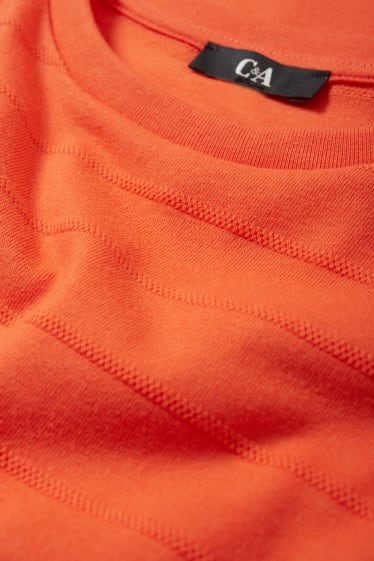 Damen - T-Shirt - gestreift - orange