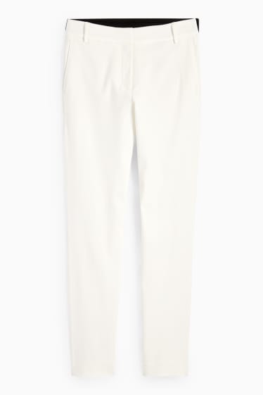 Dona - Pantalons de tela - mid waist - slim fit - blanc