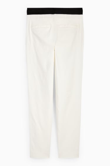 Femei - Pantaloni de stofă - talie medie - slim fit - alb