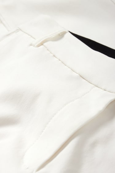 Femei - Pantaloni de stofă - talie medie - slim fit - alb