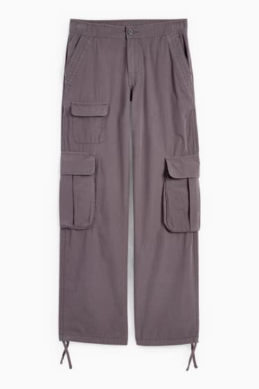 Joves - CLOCKHOUSE - pantalons cargo - mid waist - relaxed fit - gris fosc