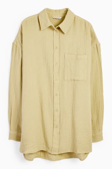 Tieners & jongvolwassenen - CLOCKHOUSE - blouse van mousseline - mosterdgeel