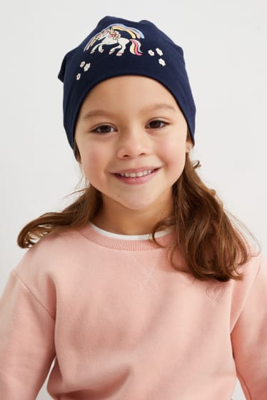 Children - Unicorn - hat - dark blue