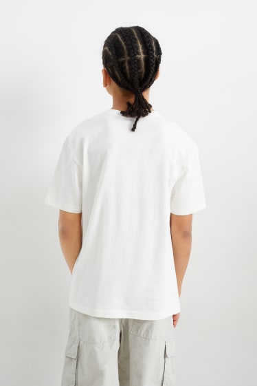 Dětské - Basketbal - tričko s krátkým rukávem - krémově bílá