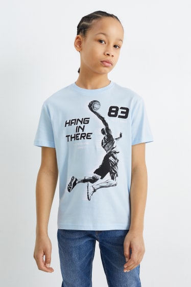 Kinder - Basketball - Kurzarmshirt - hellblau
