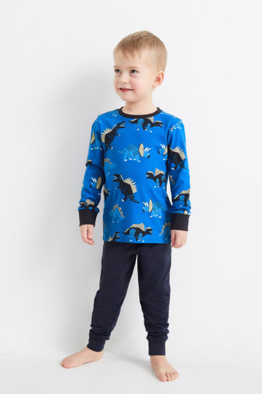 Kinder - Dino - Pyjama - 2 teilig - blau
