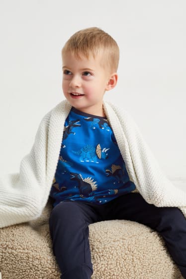 Kinder - Dino - Pyjama - 2 teilig - blau