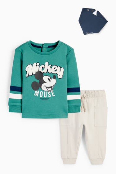 Baby Jungen - Micky Maus - Baby-Outfit - 3 teilig - grün