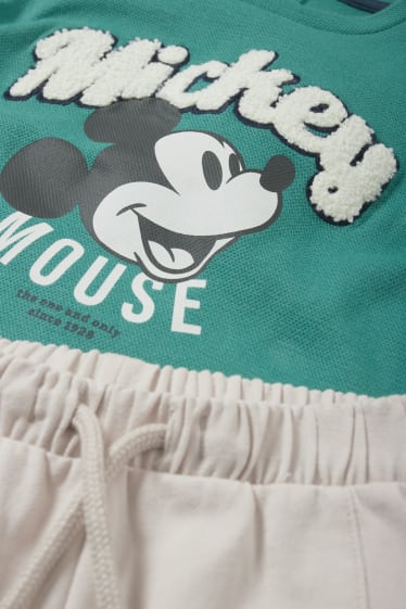 Babys - Mickey Mouse - babyoutfit - 3-delig - groen