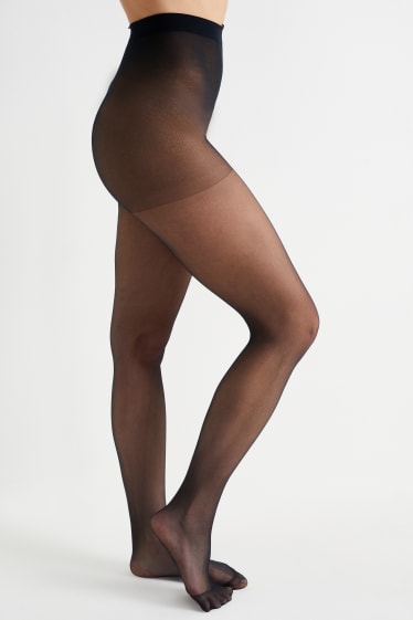 Women - Multipack of 4 - sheer tights - 20 denier - black