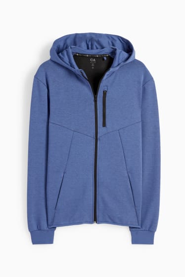 Pánské - Funkční tepláková bunda s kapucí - modrá