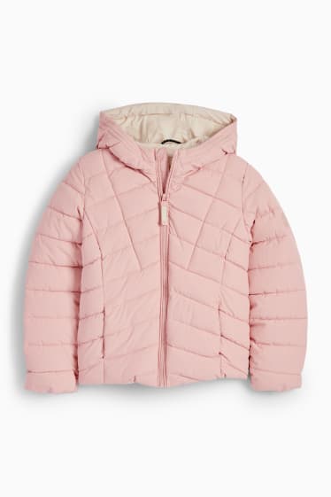 Children - Quilted jacket with hood - water-repellent - rose