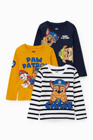 Kinderen - Set van 3 - PAW Patrol - longsleeve - donkerblauw